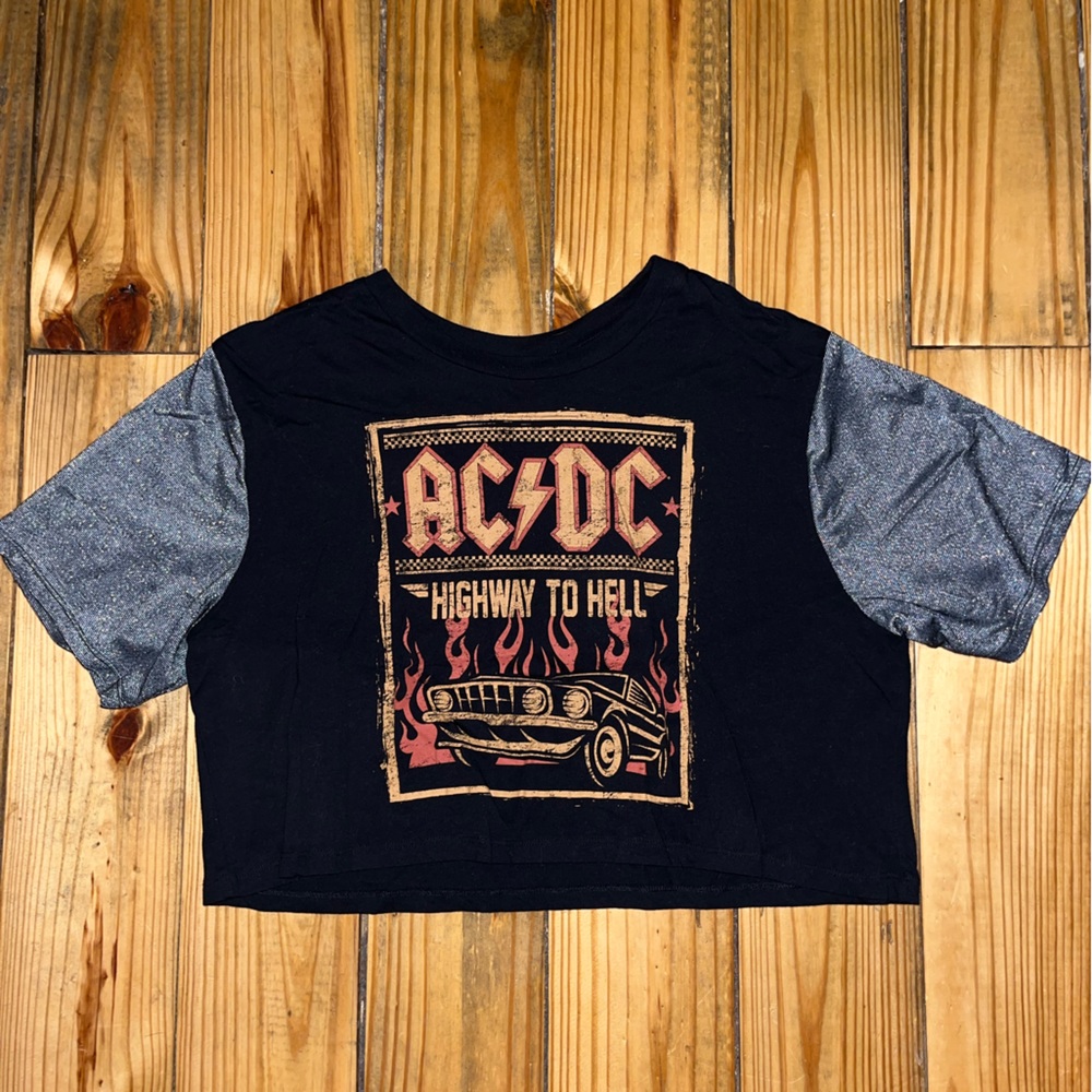 AC DC cropped Highway to Hell shirt